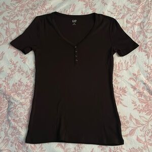 GAP Black Button Short Sleeve Shirt
